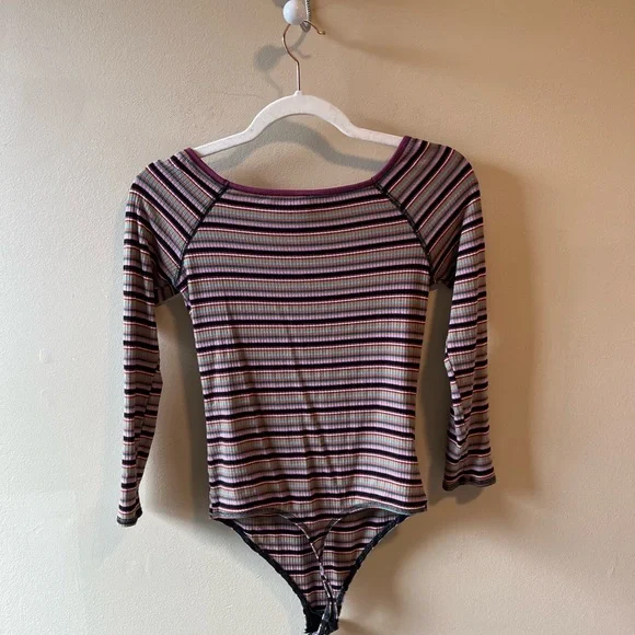 Free People Put a Stripe on it bodysuit size small - Picture 5 of 5